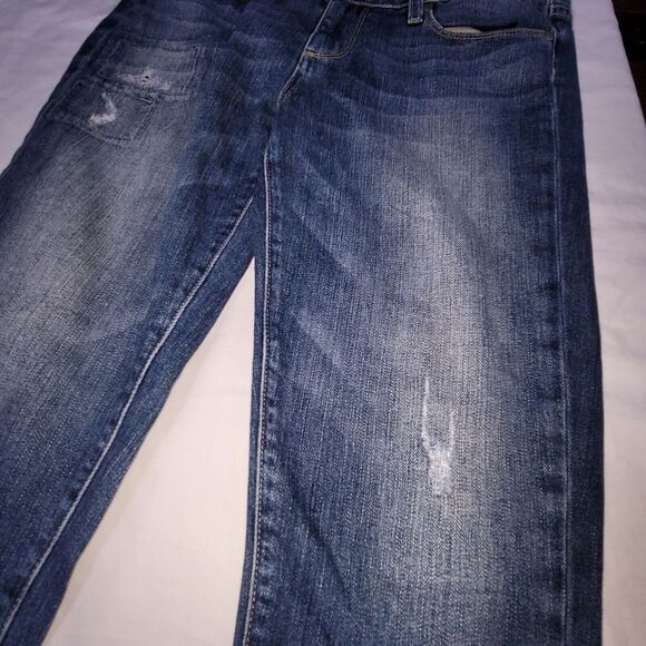 Paige Sz 29 Skyline Ankle Peg Jeans Medium Wash Distressed Low-rise - Picture 8 of 14
